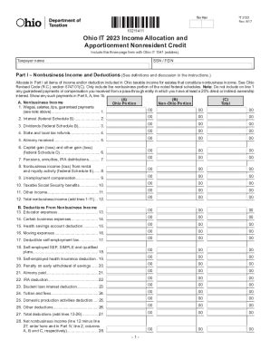soce forms 2023|Ohio Form IT 2023 (Income Allocation and Apportionment Nonresident.
